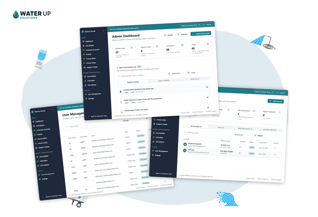 WaterUp — CCR Report Builder